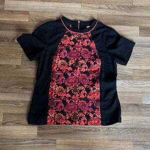 Ted Baker London Black and Red Floral Top